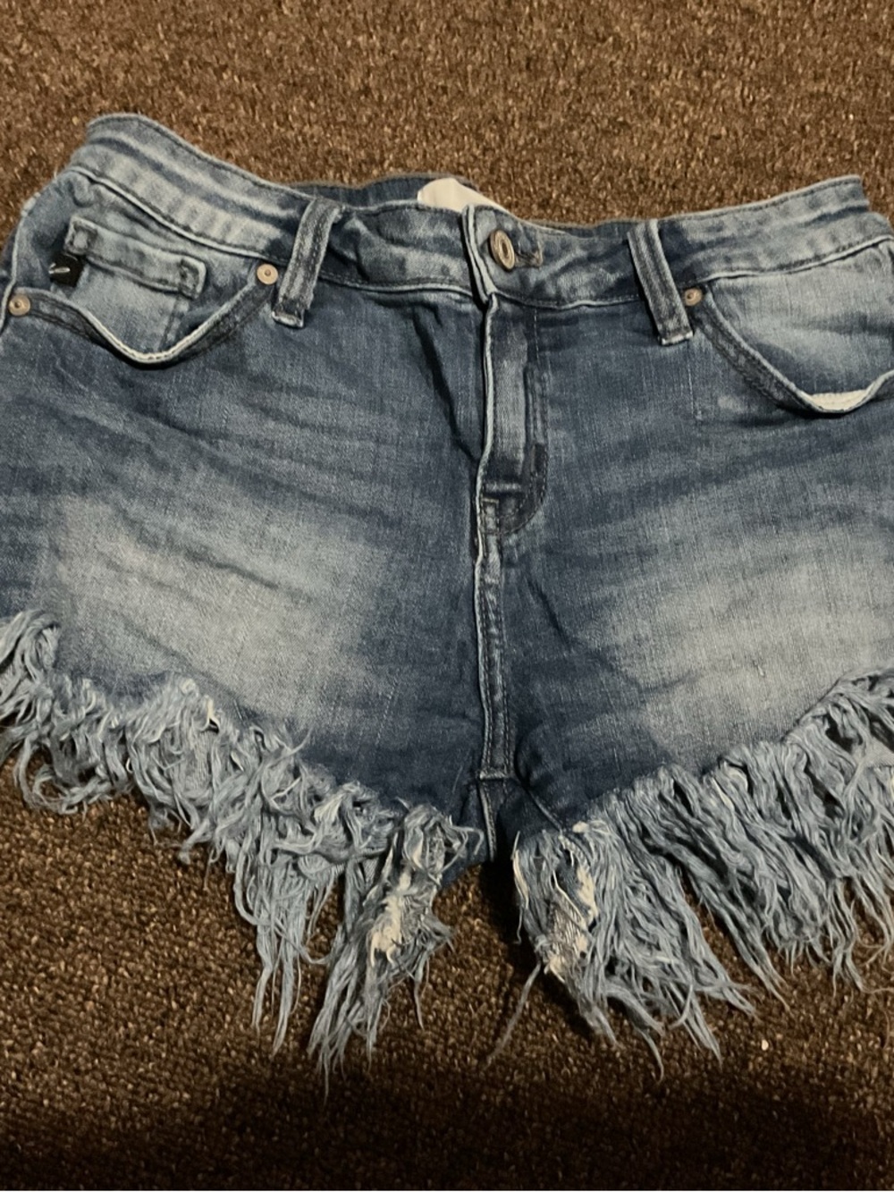 KanCan Frayed Stretch Denim Jean Shorts Medium